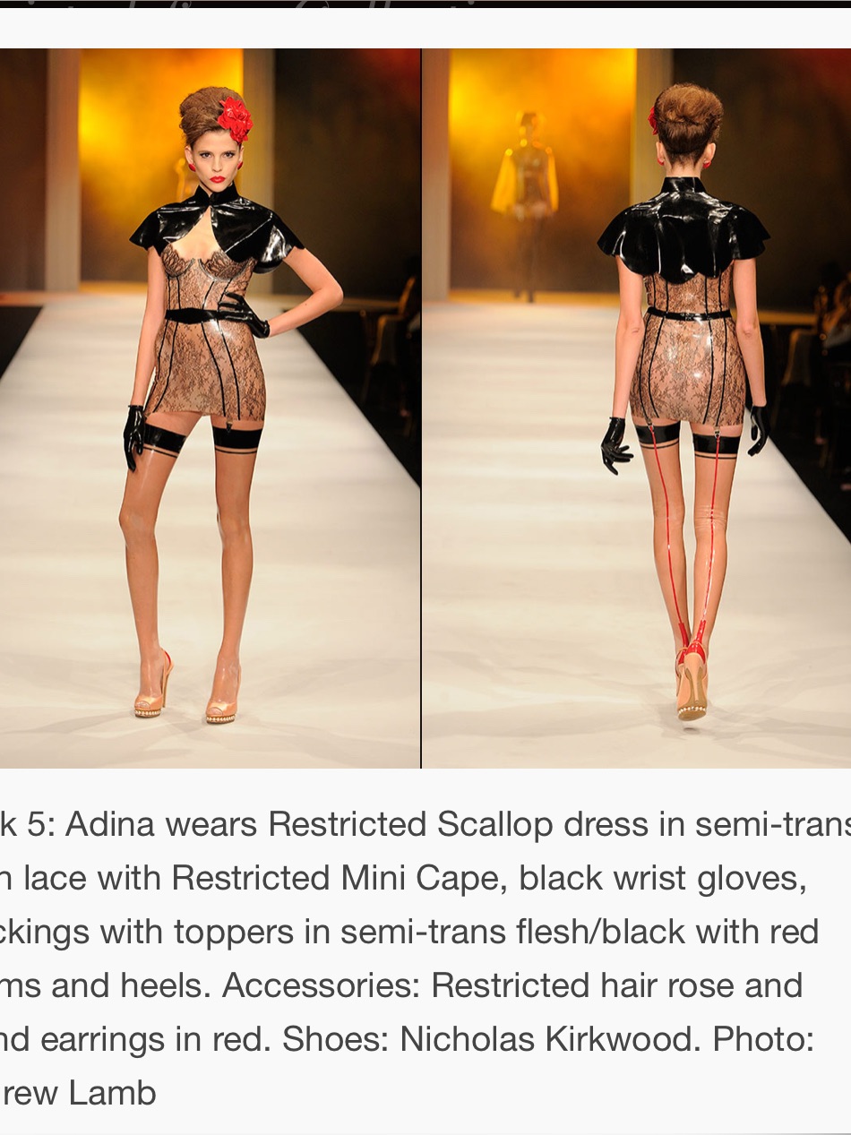Atsuko Kudo Like New Restricted Scallop Cup Latex Lace Mini Dress — image 6 of 6